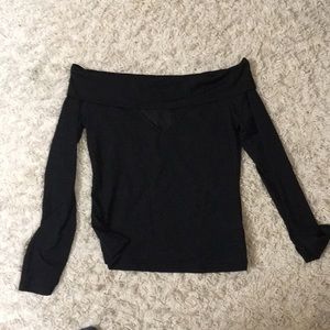 Off the shoulder black shirt